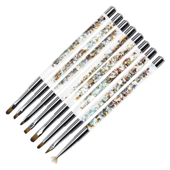 

8pcs Acrylic Nail Brush UV Gel Painting Liner Pen Manicure Pedicure Kit T4MB