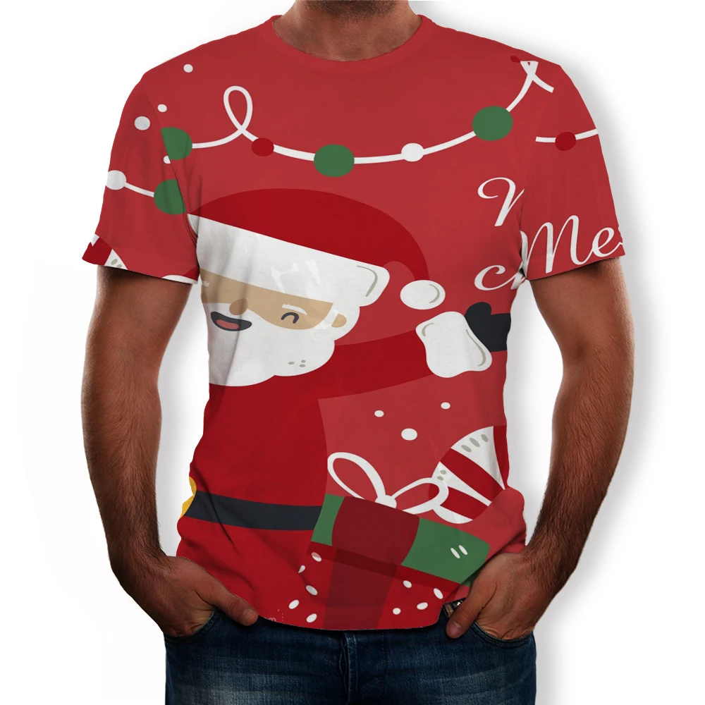 3D Snowman Christmas T Shirts For Men Women 3D Print Tshirt Oversized Summer Harajuku T shirt 5