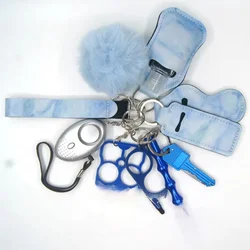 Ensemble de porte clés d'alarme anti loup pour femme, dispositif d'auto défense, antivol, nouvelle collection 2021 