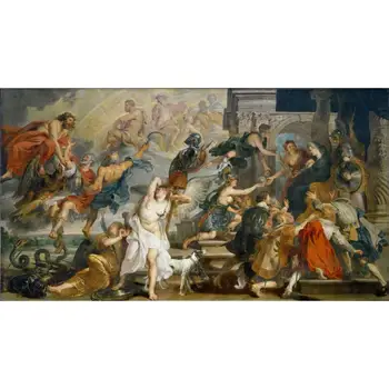 

Hand Painted Art Paintings by College Teachers - death of Henry IV and Proclamation of Regency Rubens - Oil Painting on Canvas