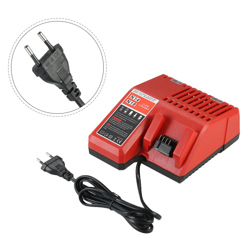 

Hot 18V US/EU Plug Power Tool Lithium Battery Charger Replacement for Milwaukee M18 Power Tool Accessories