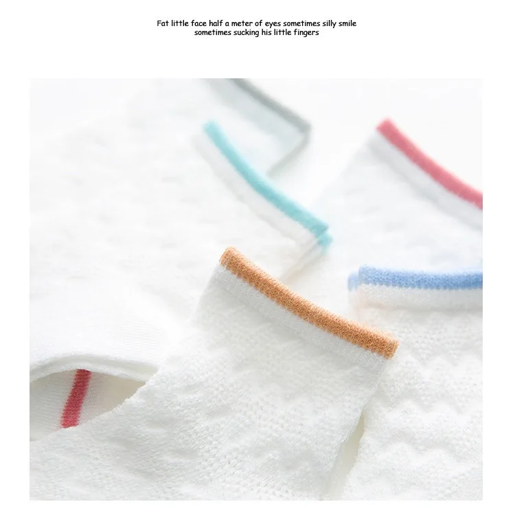 CHILDREN'S Socks Spring And Autumn Pure Cotton Thin Girls 5 Infant Baby BOY'S 0-1-3-6-7-9-Year-Old Tube Fishnet Stockings