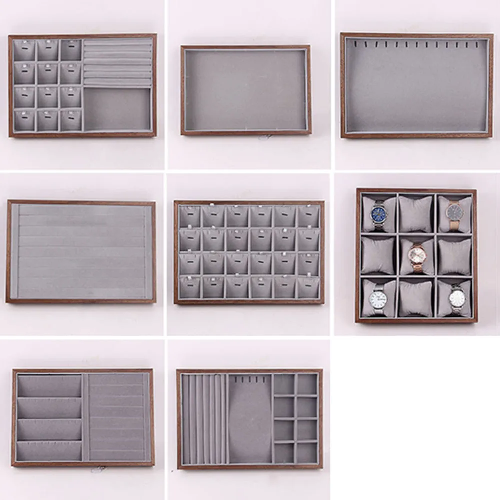 Small Jewelry Box Jewelry Storage Case with Cover Velvet Jewelry Organizer Display Tray for Rings Studs Earrings Watches