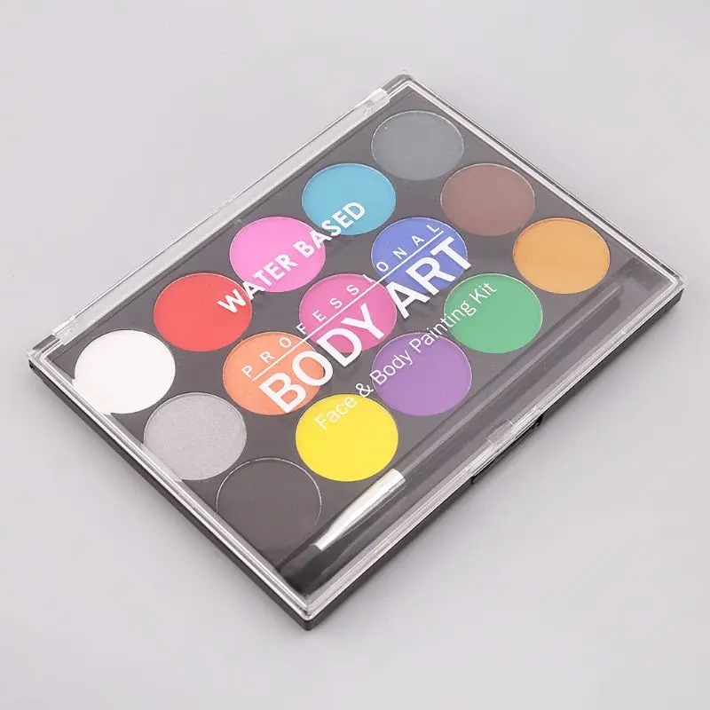 

15 Colors Non Toxic Water-soluble Body Paint Pigments Makeup Face Painting Kit With Brush For Christmas Fancy Carnival Party37MD