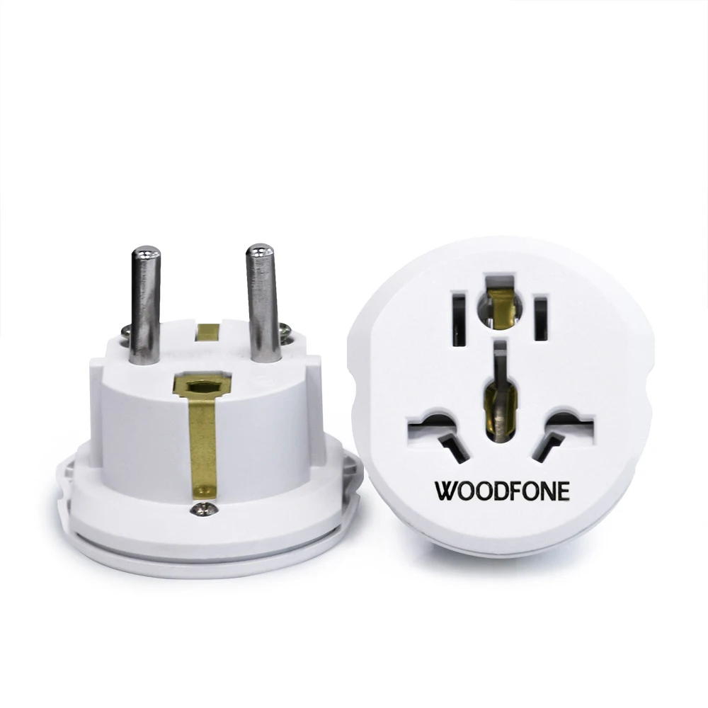 Woodfone ue euro plugue de alimentação adaptador universal eua ua reino unido para europeu de alemanha viagem plug 250v 16a conversor tomada elétrica