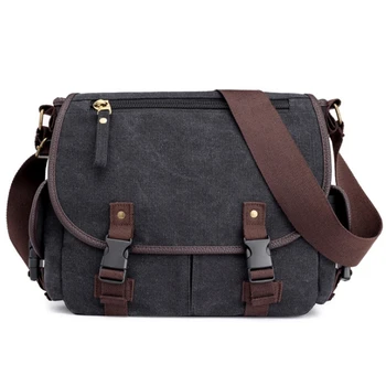 

FGGS-Practical Business Messenger Bags for Men Student Canvas Crossbody Shoulder Pack