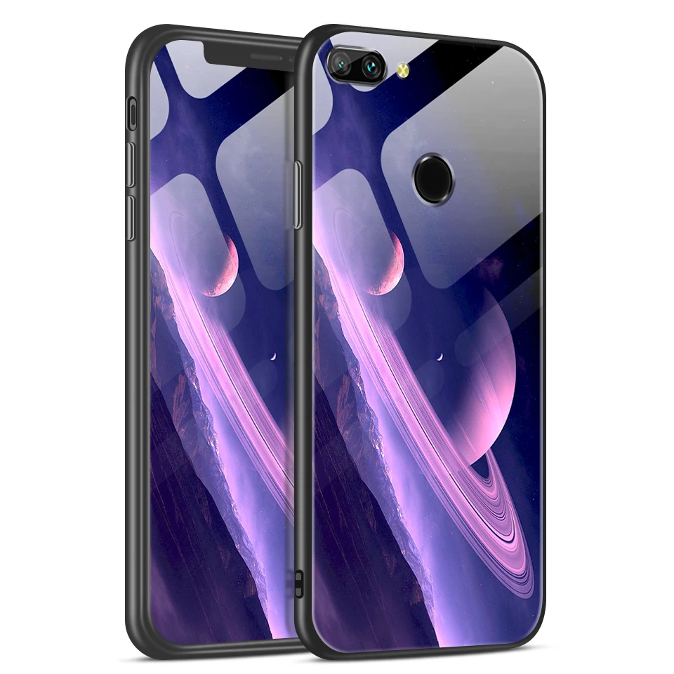 W365 Для huawei Honor 9/9 Lite мягкий край закаленное стекло чехол для huawei AL00/AL10/TL10 9lite звездный узор полная защита оболочки - Цвет: W365