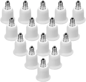 

JACKYLED 15-Pack E12 to E26 E27 Adapter Chandelier Light Socket E12 to Medium Socket E26 E27 Converter Bulb Base