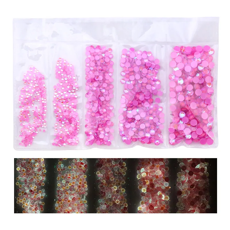 rose Новинка разные размеры: SS4 SS6 SS12 SS16 SS20 красочные 1440 шт. 3D не исправленный для искусства ногтя Flatback Стразы для украшения для одежды - Цвет: rose