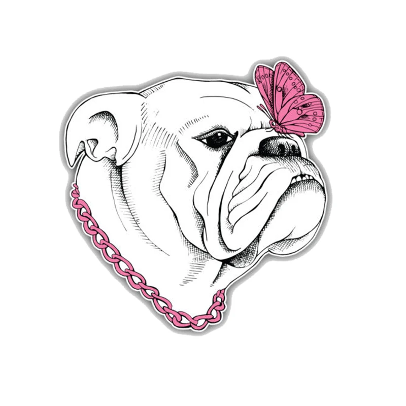 

Creative Bulldog Dog Girl Car Stickers High Quality Car Stickers Decals Waterproof Decals PVC 13cm X 13cm