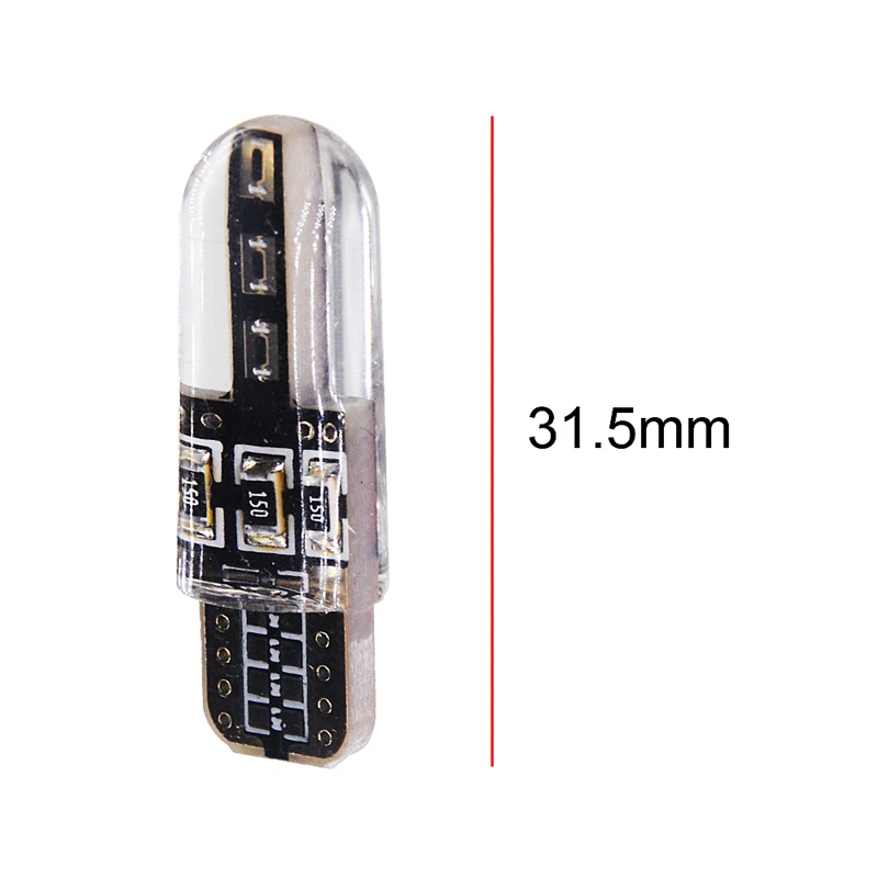 100x автомобильный светильник W5W светодиодный T10 светодиодный 194 501 6SMD силикагель авто Интерьер боковая светильник фонарь освещения номерного знака DC12V
