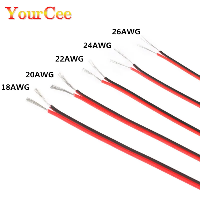 10 Meters Ul2468 18/20/22/24/26 Gauge Awg Electrical Wire Red Black Wire  Tinned Copper Insulated Electrical Automotive Wires Pvc - Electrical Wires  - AliExpress