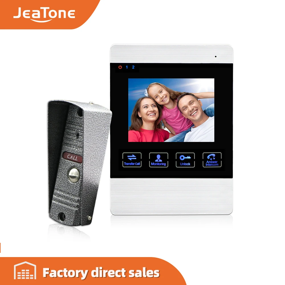 JeaTone 4 дюймовый HD светодиодный видеодомофон дверной звонок 1200TVL камера