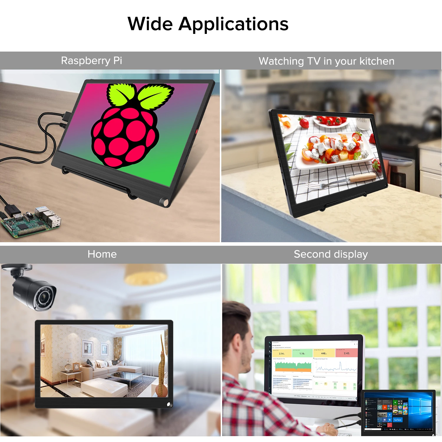 Монитор UPERFECT HDMI 2k IPS ЖК экран для ПК Raspberry Pi 1080p портативный USB игровой монитор