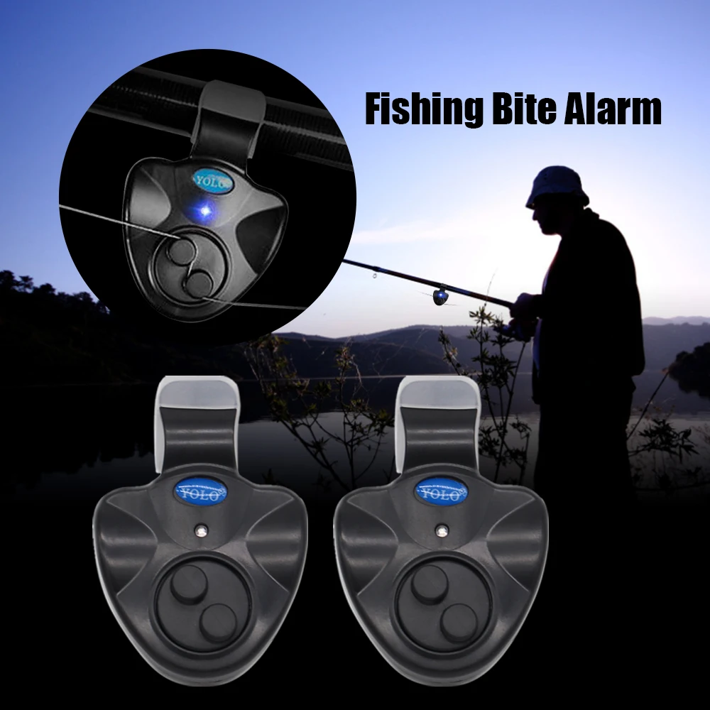 

Fish Bite Alarms 2pcs Electronic Fishing Bite Alarm with Sound LED Lights Indicator
