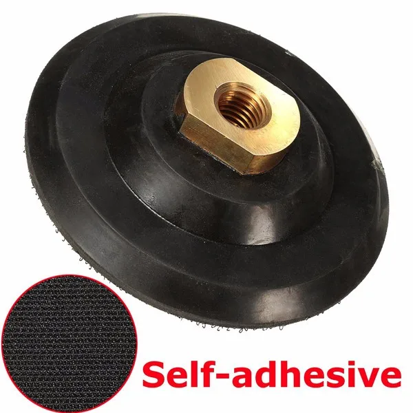 M14 Diamond Polishing Backer Pad 4 Inch Self-adhesive Rubber+Metal Thread Pad Polishing Tool