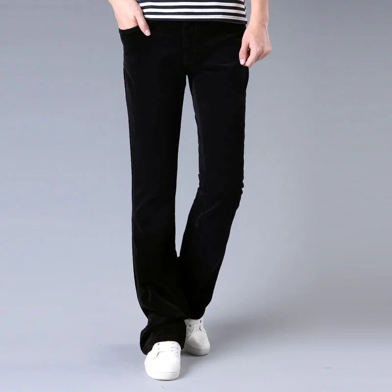 ZYYong New Corduroy pants Mens Business Casual Slim Bootcut Flared for Men Boot Cut Flare White Red Black Long Trousers