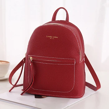 

Luxury Lady PU Backpack Mini Soft Touch Multifunction Small Backpack Women Lady All-match Sweet Shoulder Bag Women New