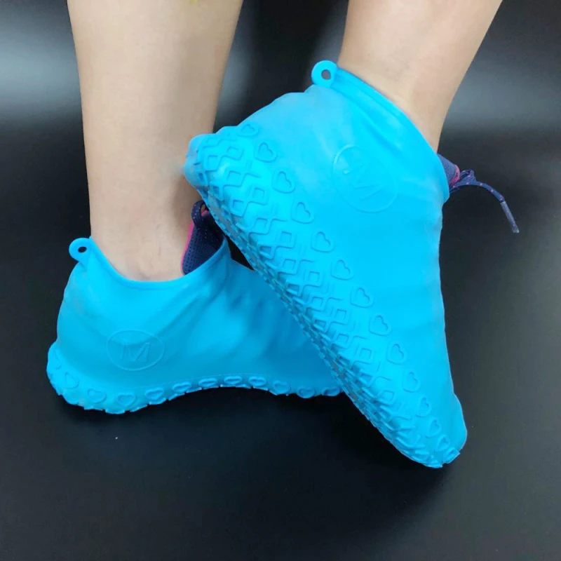 Многоцветная Опционная утолщенная защищающий от дождя чехол для обуви силиконовый гелевый водонепроницаемый многоразовый резиновый эластичный Противоскользящий защитный изоляционный элемент