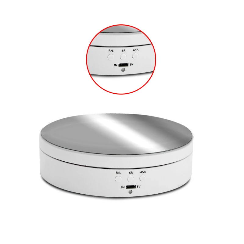 FULL-Rechargeable Turntable Display Stand 360 degree Rotating Angel Speed Adjustment for Photography/Jewelry