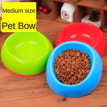 

Pet Supplies Candy Color Plastic Pet Single Bowl Medium Dog Bowl Cat Bowl