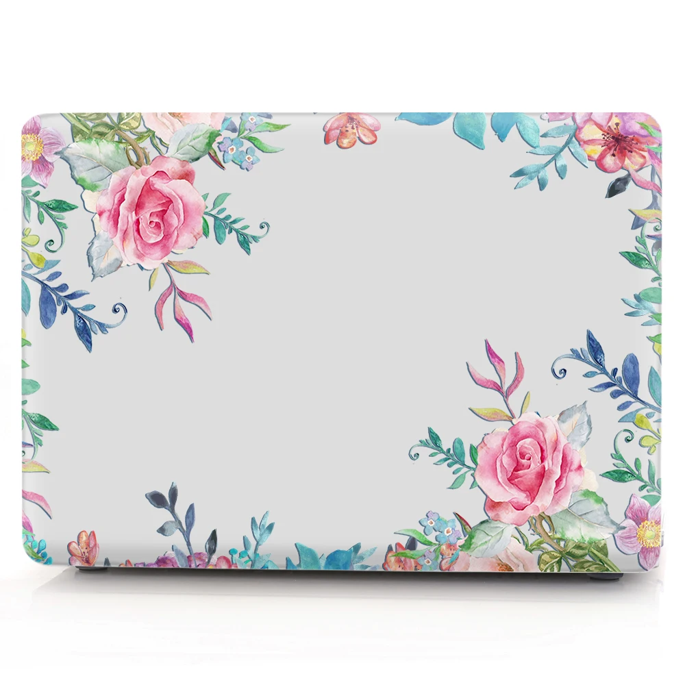 H Жесткий Чехол для ноутбука MacBook air 13pro для Apple macbook Air13.3 12 15 A1932 A1989 A1708 A1707 A1466 с цветочным рисунком - Цвет: H