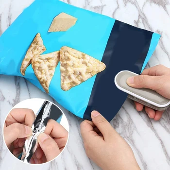 

Mini Bag Sealer, Heat Sealer, 2 in 1 Heat Sealer and Cutter Handheld Portable Bag Resealer (Battery Not Included)