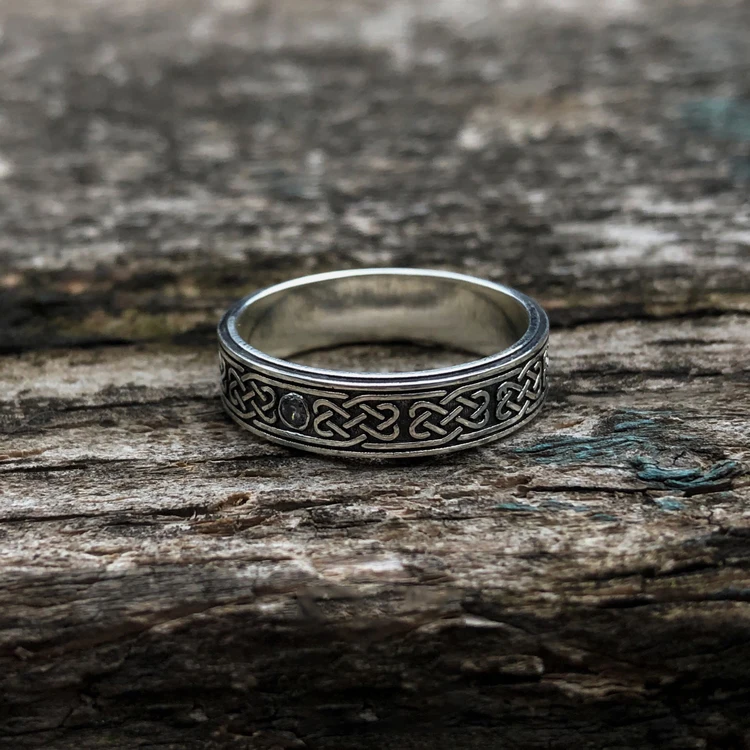 925 серебро ручной работы личности амулет пара простое кольцо - Main Stone Color: Silver