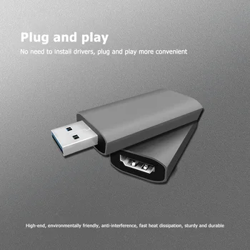 

USB 2.0 HDMI Capture Card Small 4K Video Recording Box Camcorder Household Computer Accessories for Live Streaming