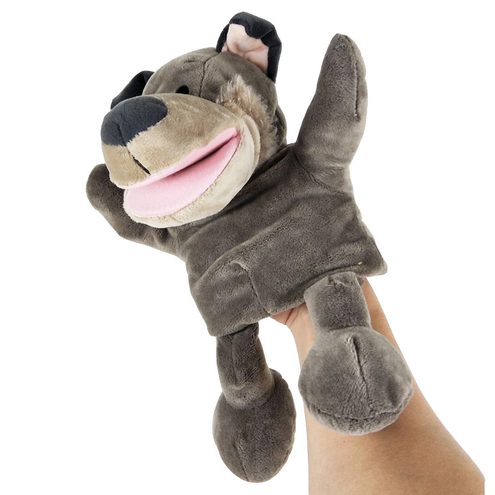Big Grey Wolf Baby Plush Stuffed Hand Puppet Toys Christmas Birthday Gifts | Игрушки и хобби