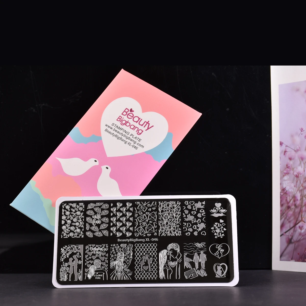 BeautyBigBang Nail Stamping Plates Valentine's Day Love Heart Flowers Pattern For Nails DIY Art Stamp Template XL-046 6