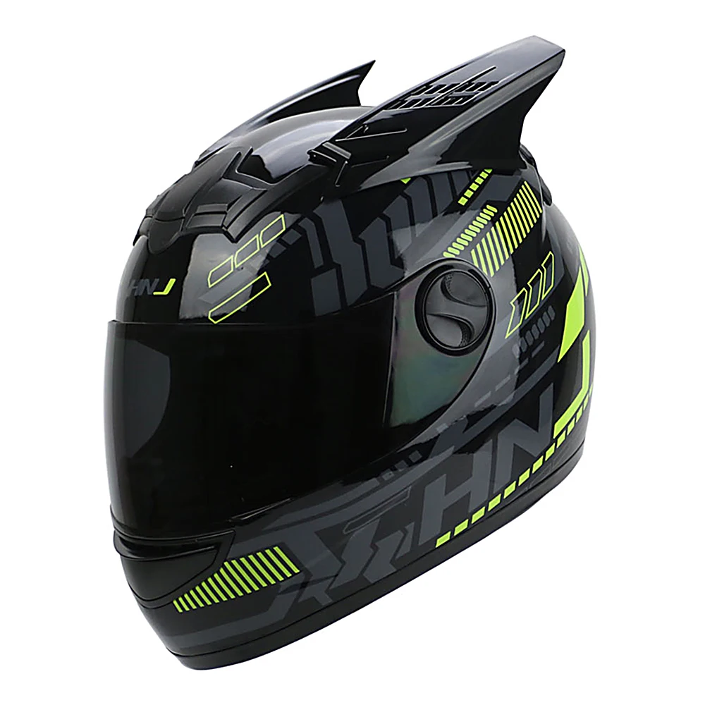 HNJ мотоциклетный шлем полное лицо Casco мото гоночный шлем для езды по бездорожью мотоциклетный шлем для скутера шлем для мотокросса для мужчин и женщин - Цвет: BK Yellow BK Corner