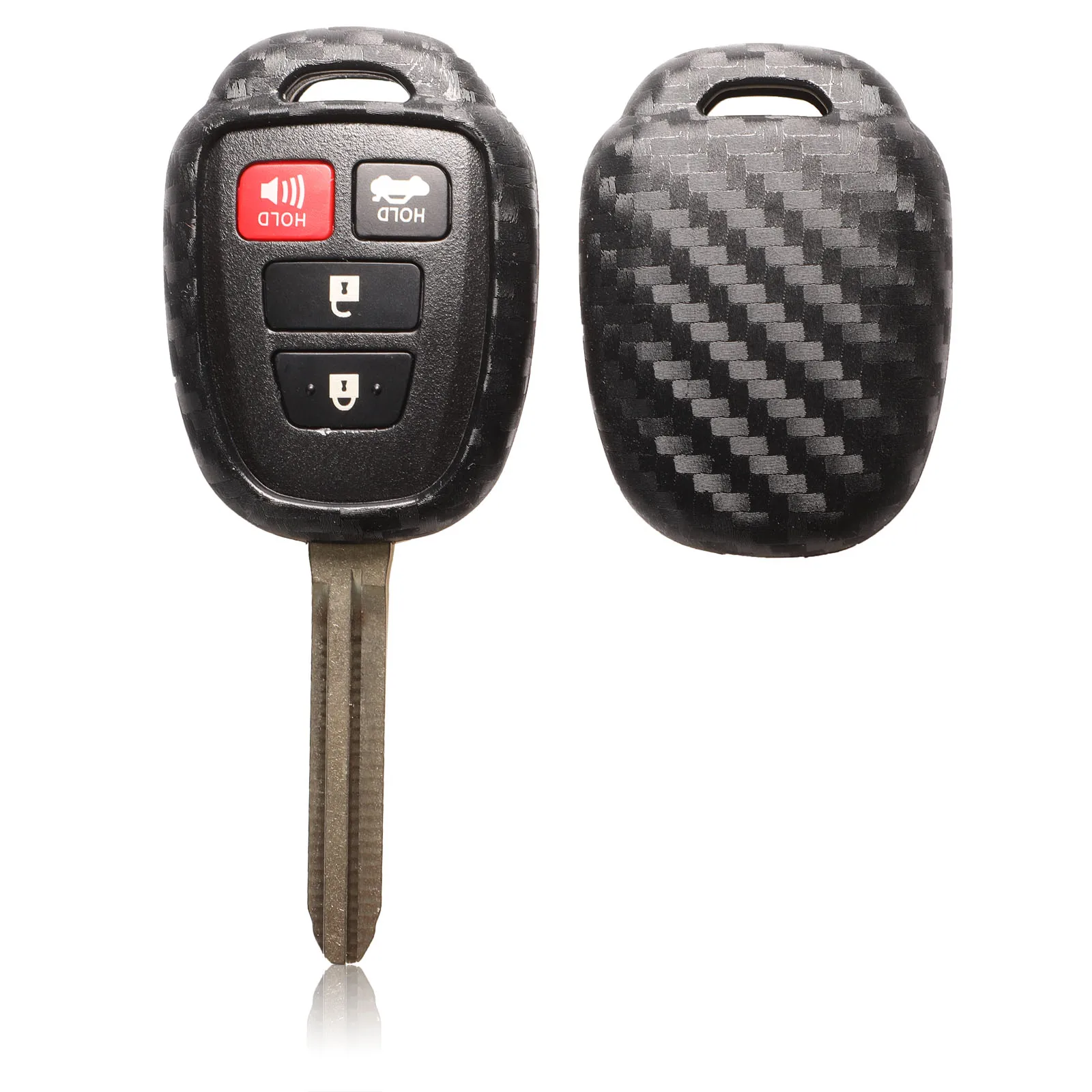 jingyuqin 10PCS Carbon Silicone Remote Key Case Cover For Toyota CAMRY