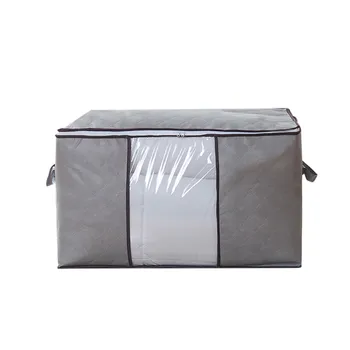 

Foldable Large Non-woven Clothes Quilt Blanket Zipper Storage Bag Organizer Box