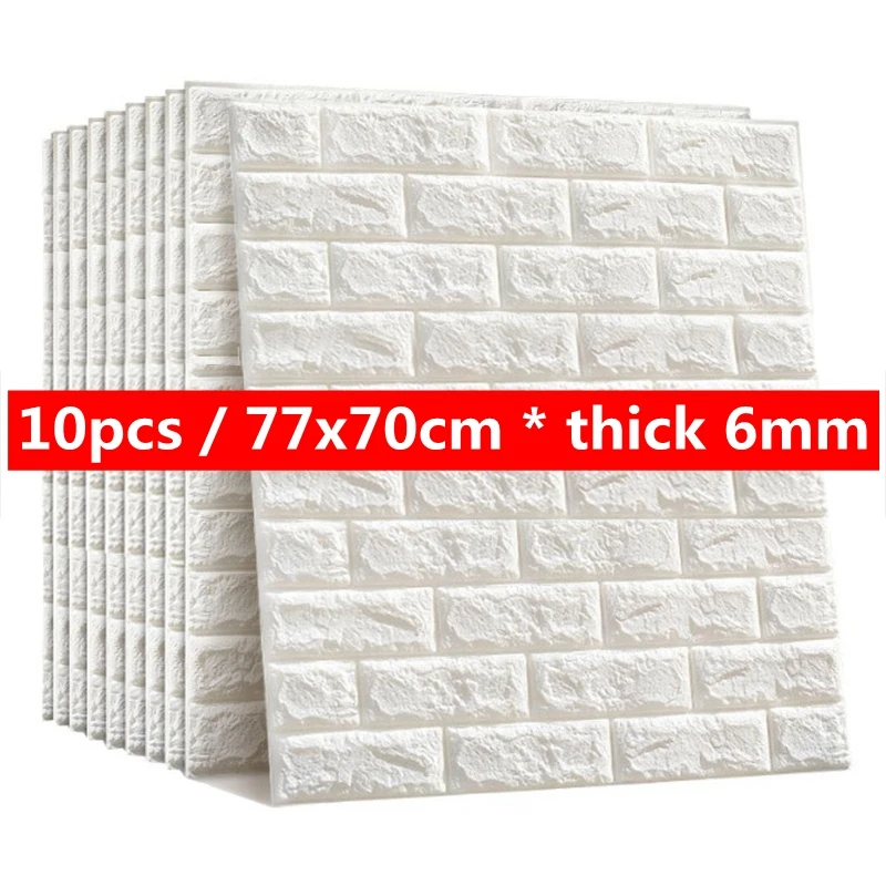 6MM 3D Wallpaper Decoration Sticker 10pcs Special Thicken Waterproof Self-adhesive Wall for Kitchen Bedroom TV Backdrop | Дом и сад