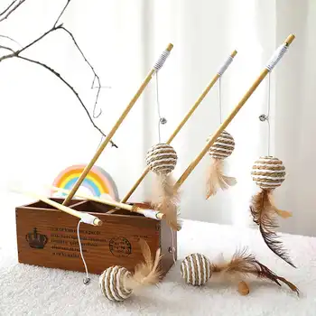 

1Pcs Cat Teaser Toys interactive With Bells Elastic Rod Has a Funny Cat Mouse Pumpkin Chick Feather Mouse Mascotas Cat Supplies