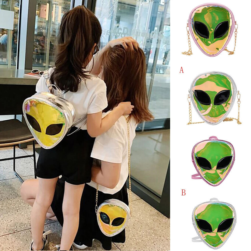 Kids Backpack Children Alien Transparent Jelly Bag Phone Coin Backpack Small Solid Color Backpack Student Phone Coin Bag 828