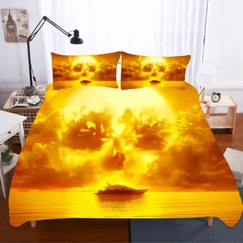 

Linen The Walking Dead Printing Cotton Bedding Sets Queen King Size Skull Bedding Set Duvet Cover Bed Sheets PillowCases Bed