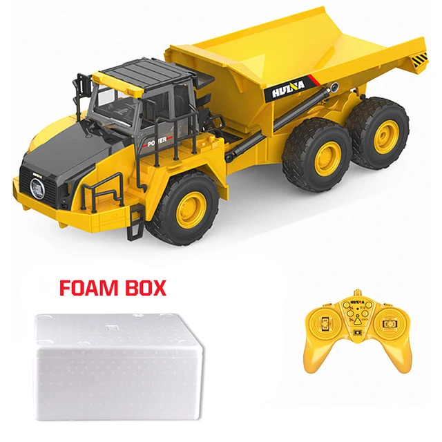 Huina 568 1/24 RC Alloy Dump Truck Caterpillar Tractor 2.4GHz Wireless Control model Engineering Vehicle Excavator Children Toys