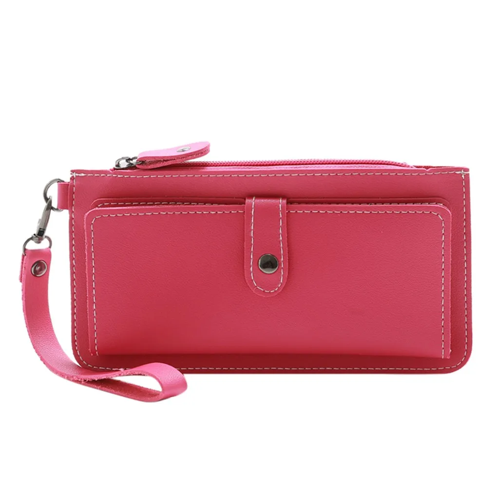 Molave кошелек женские модные длинные кошельки портмоне сумки трендовые многофункциональные держатели для карт сумки клатч portefeuille femme - Цвет: Hot Pink