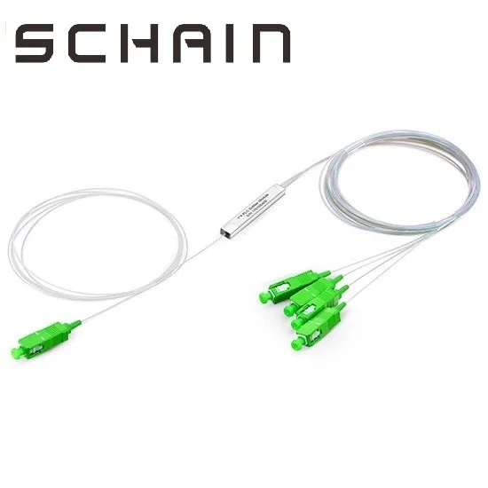 SC APC 1X4 PLC волоконно оптический сплиттер FTTH fibra optica 0 9 мм Одномодовый мини стальная