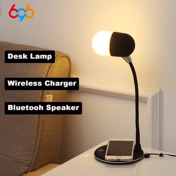 

696 L4 Qi Wireless Charger Stand LED Desk Lamp Light Smart Touch 3 in 1 Bluetooth Speaker For iPhone XS XR X 8 for Samsung
