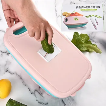 

Kitchen Multi-functional Folding Cutting Board Set with Drain Basket