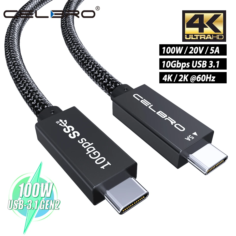 Кабель PD 100 Вт USB 3 1 Type C к кабель для Macbook iPad Pro Samsung QC 4 0 быстрой зарядки 10 Гбит/с