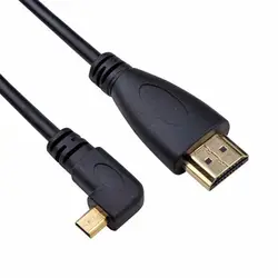 Микро HDMI локоть линии HDMI к микро90 градусов горизонтальный изгиб удлинить кабель адаптера высокой четкости линии преобразования