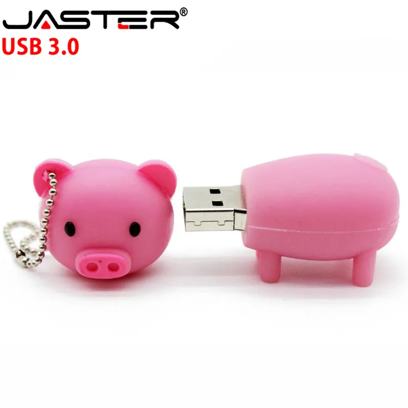 JASTER Мультфильм Горячая Высокая скорость USB флэш-накопитель мультфильм о розовой свинье USB 3,0 64 ГБ 32 ГБ 16 ГБ 8 ГБ 4 ГБ фактическая емкость карты памяти