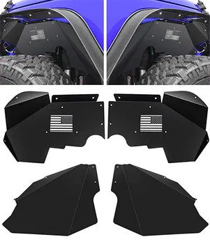 

Bolaxin Lightweight Aluminum US Flag Logo Front Inner Fender Liners for 2007-2018 Jeep Wrangler JK JKU 4WD (4WD-Front Inner Fend