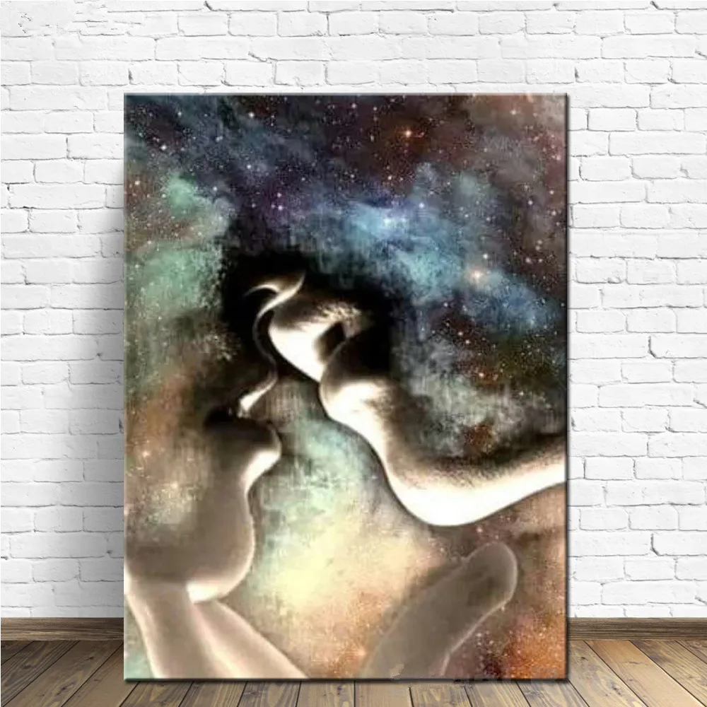 Картина для алмазной живописи love kiss квадратная круглая искусственная вышивка 5D
