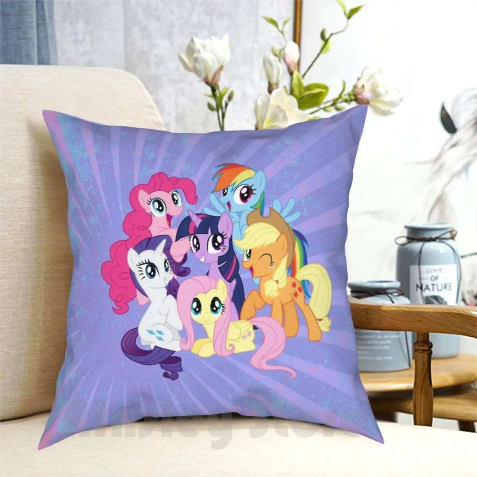 

My Little Ponies Pillow Case Printed Home Soft Throw Pillow Horse Horses Equine Equestrian Stallions Show Jumping Show