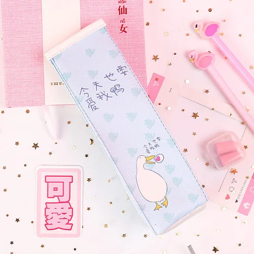 AngelHere Store 1 шт. кавайный чехол для карандаша кожаная сумка для карандаша корейский студенческий чехол для карандашей для хранения канцелярские принадлежности для офиса и школы - Цвет: BDWHY1